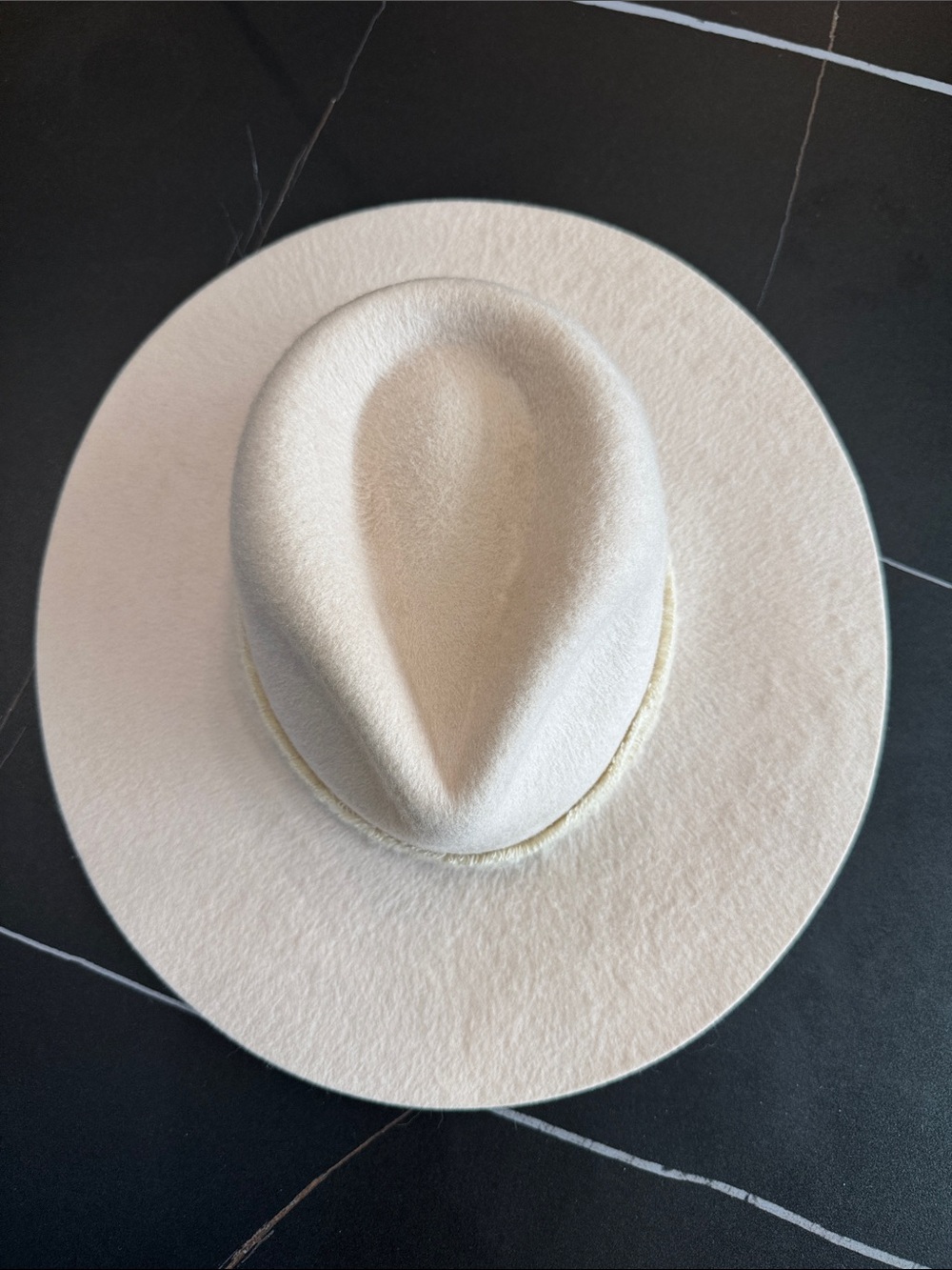 Brixton Ella Wide Brim Cream Felt Fedora Hat - Picture 3 of 5